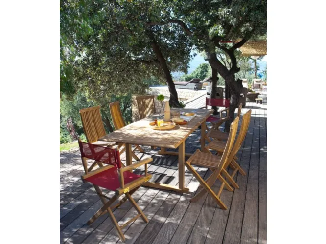 Tavolo e Sedie Pieghevoli in teak Chelsea di Unopiu